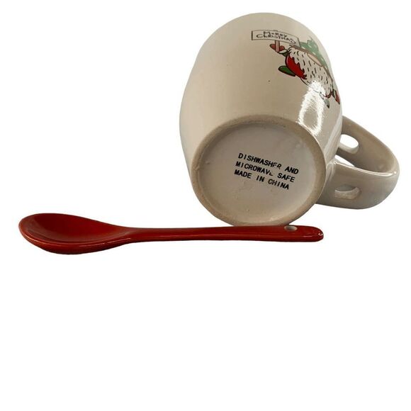 Merry Christmas Garrden elf Gnome Coffee tea cup and spoon Holiday set 11oz mug - Picture 5 of 7